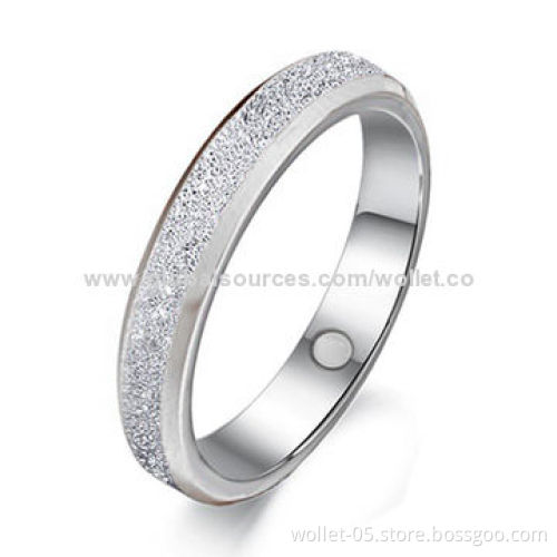 Fashionable and Beautiful 316L Stainless Steel Jewelry Wedding Ring with Swarovski Stone